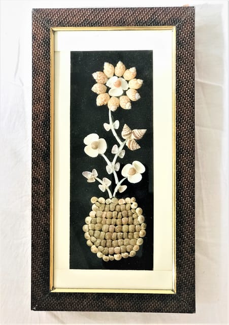 Wall Art Flower Pot Show Piece Frame For Home Décor Wall Hanging (Small)