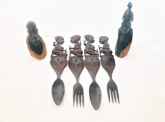 Spoon Fork Showpiece Set (6Pcs)