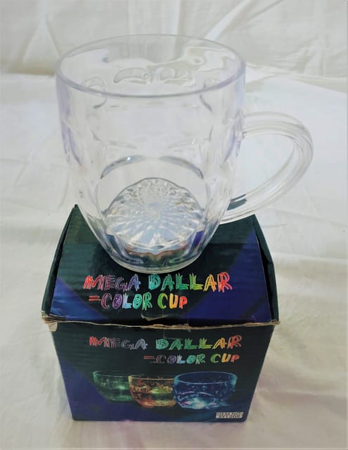 Light Glow Mug | Kids Rainbow Magic Color Plastic Mug with LED Party Light (Multicolor) | Light Changing Led Mug, Magic Mug, Sparkling LED Light, 7 Rainbow Color, 300 ml Transparent (Pack of 1)