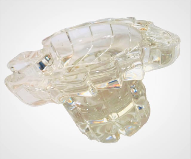 A Multipurpose Cut Glass Crystal Bowl & Plate / Glass Showpiece (2Pcs Set)