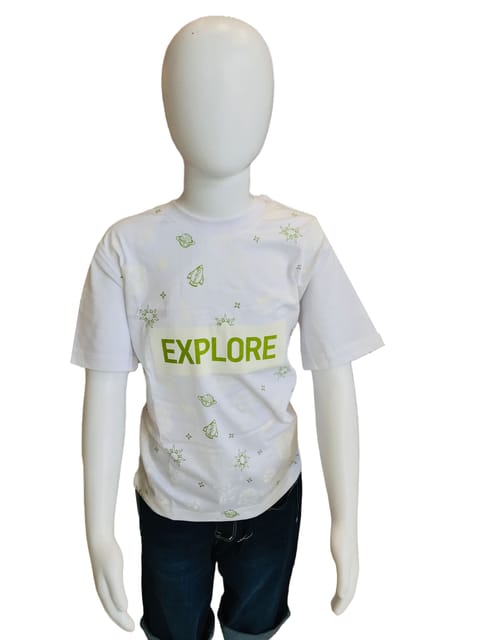 Yali Kids Solar UV Activated T-Shirt (Explore) White